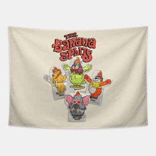 Distressed Vintage Style Banana Splits Puppets Tapestry