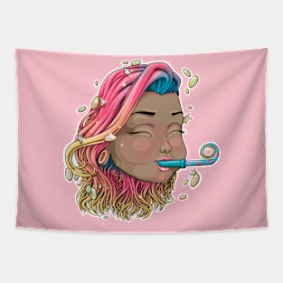 Reva Prisma party face emoji Tapestry