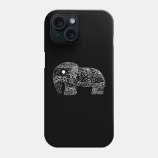 black elephant in kawaii mexican patterns ecopop Phone Case