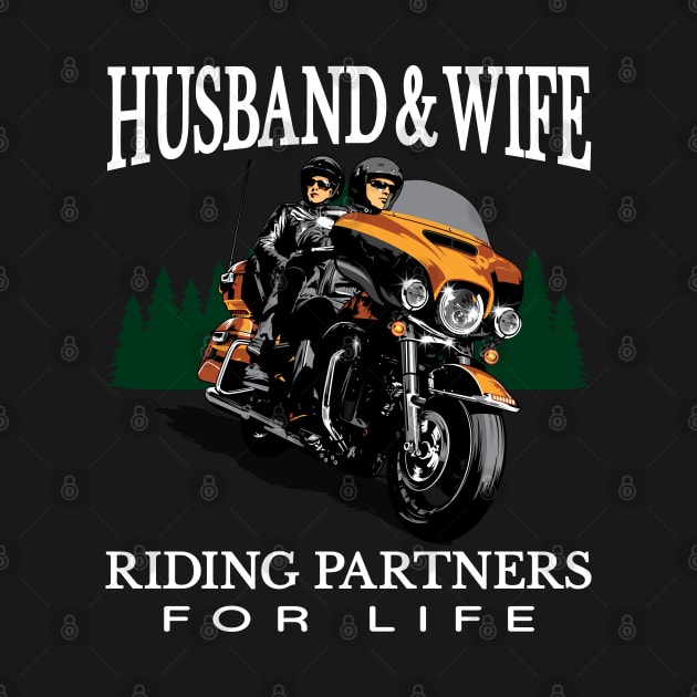 Husband & wife riding partners for life, Biker by Lekrock Shop