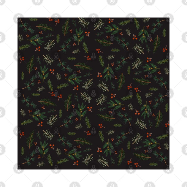 Christmas Tree Pattern - Dark Theme by Travel Theory