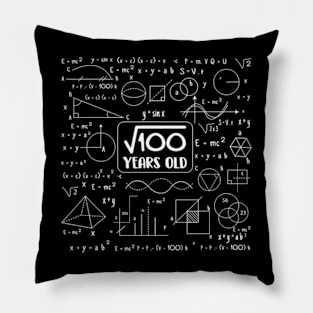 Square Root of 100 10 Year Old Math Lovers 10th Birthday Pillow