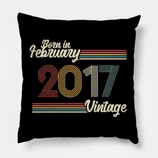 Vintage Born in February 2017 Pillow