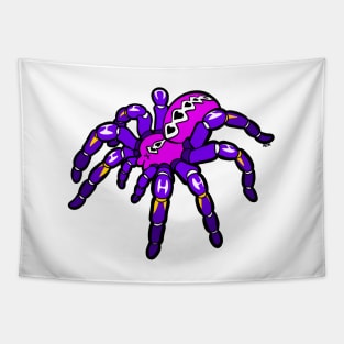 Purple Pokie Poecilotheria Metallica Gooty Sapphire Tarantula Bold Smooth Black Outline Tapestry