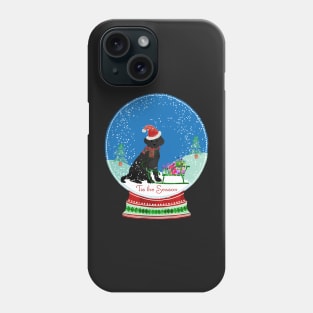 Cute Black Lab Christmas Snow Globe Phone Case