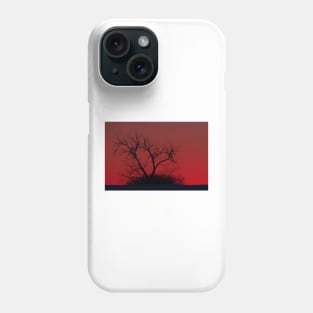 Red sky at night - Bare Tree Phone Case