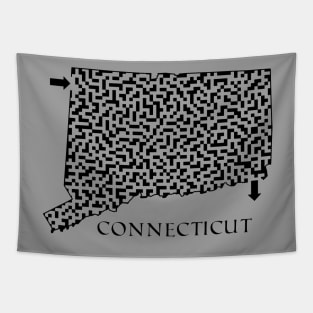 Connecticut State Outline Maze & Labyrinth Tapestry