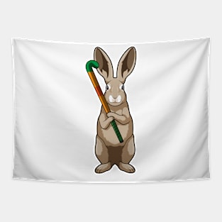 Bunny at Hockey with Hockey stick Tapestry