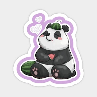 Panda with summertime watermelons Magnet