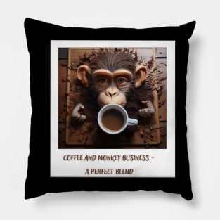 Coffee and Monkey Pillow