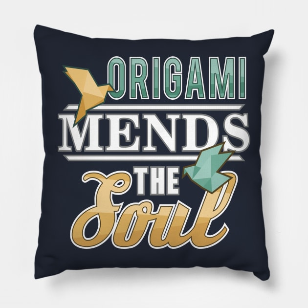 Origami Funny Quote for Crafter and Origami Lover Gift Pillow by Arteestic