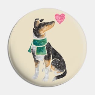 Watercolour Smooth Collie (tri) Pin