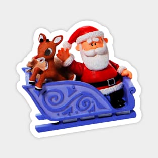 Rudolph and Santa Rankin Bass Retro Vintage Magnet