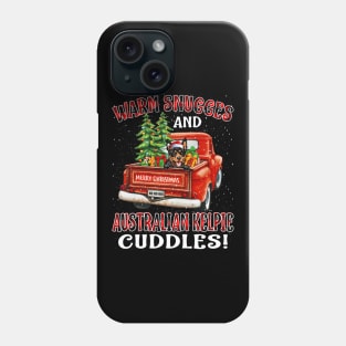 Warm Snuggles And Australian Kelpie Cuddles Ugly Christmas Sweater Phone Case