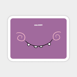 Smiling purple Monster with teeth shy halloween Mask Magnet