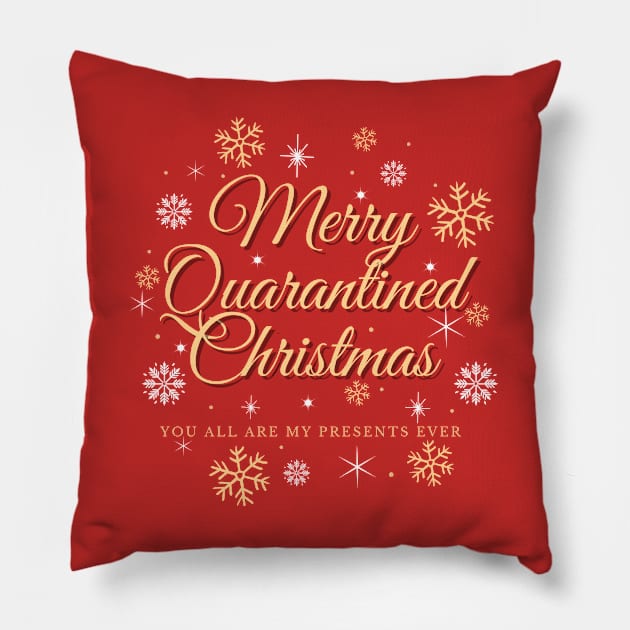 Merry Quarantined Christmas Chronicles Sparkle Pillow by BalmyBell