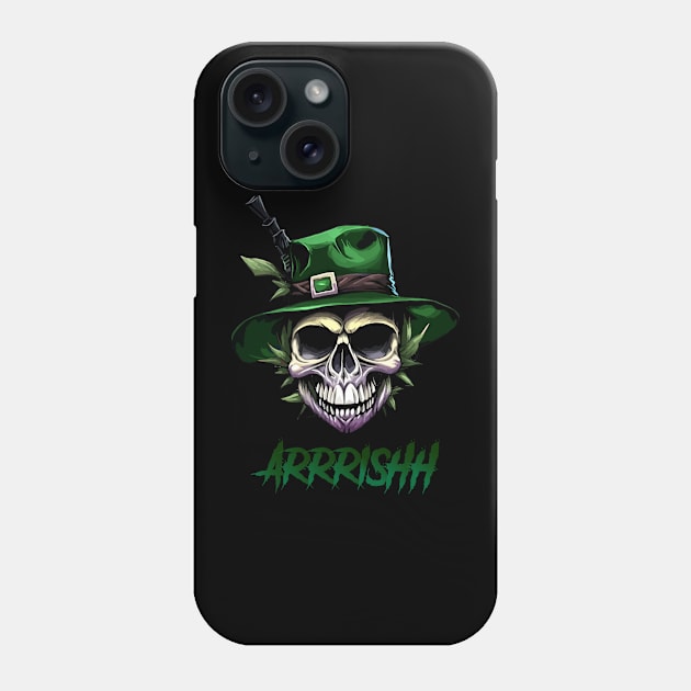 Arrrishh St. Patrick's Day skull Phone Case by Bhagyesh