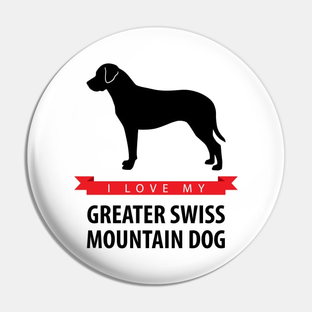 I Love My Greater Swiss Mountain Dog Pin by millersye