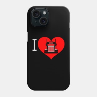 I Love Big Trucks Heart 18 Wheeler Semi Truck Transport Trucker Valentine Trucking Valentines Day Phone Case