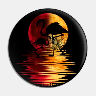 red moon flamingo Pin