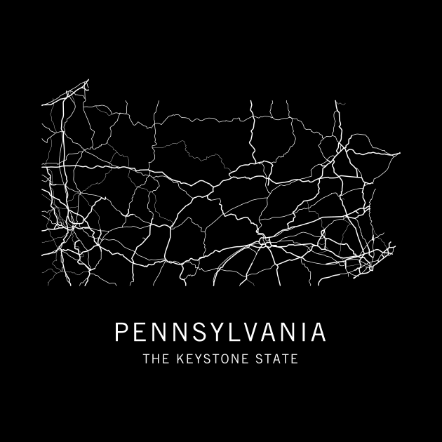 Pennsylvania State Road Map by ClarkStreetPress