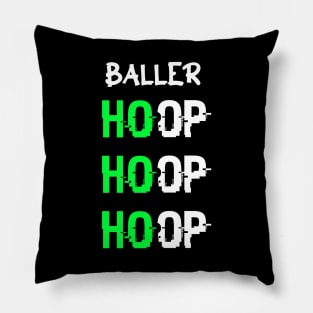 Baller Hoop Hoop Hoop Ho Ho Ho Green Pillow