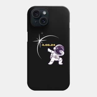 Total Solar Eclipse 2024 Funny Dabbing Astronaut Phone Case