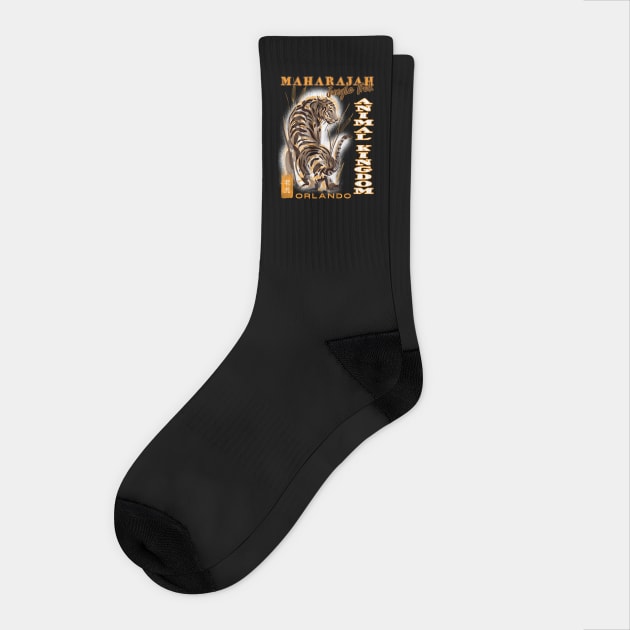 Maharajah Jungle Trek Orlando Florida Animal Kingdom Socks by Joaddo