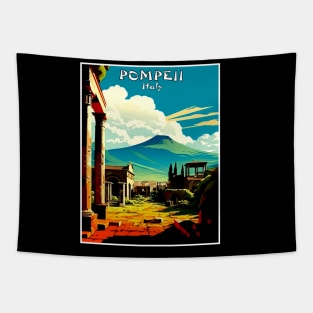 Pompeii Italy Travel and Tourism Advertising Print Tapestry