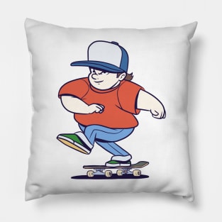 Funny Skater Cartoon Skateboarder Skateboard Pillow