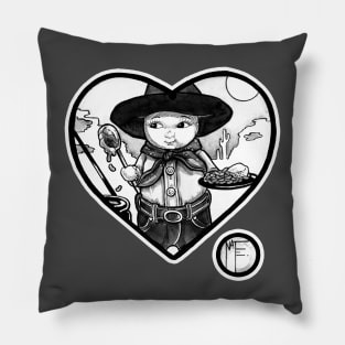 The Little Cowboy - White Outlined Version Pillow