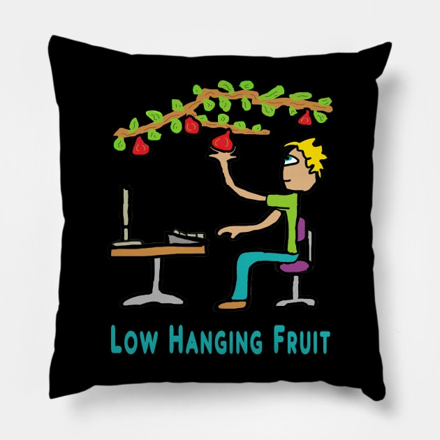 Low-Hanging Fruit Pillow by Mark Ewbie
