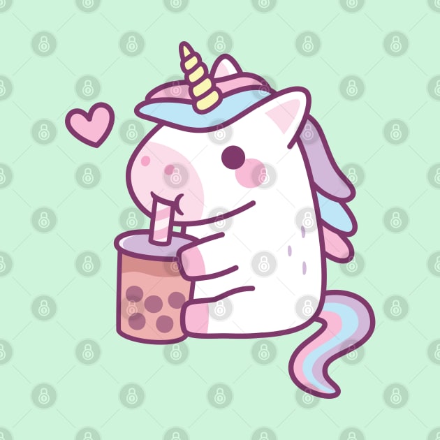 Cute Little Unicorn Loves Drinking Bubble Tea by rustydoodle