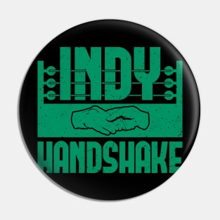 Green Indy Handshake Logo Pin