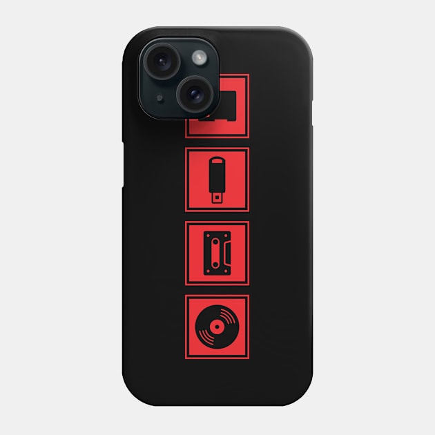 Music Player Formats Red Phone Case by Atomic Malibu