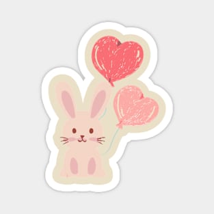 Bunny with Balloons Magnet