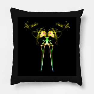 Unique and organic Smoke Art Abstract design A bunny puking? Pillow