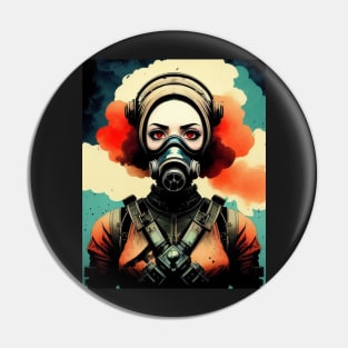 Gasmask Girl Pin