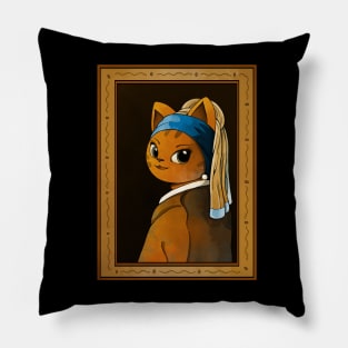 The Cat with the Pearl Earring Pillow