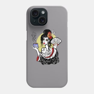 Geisha Tea Time Modern Tattooed Pinup Phone Case