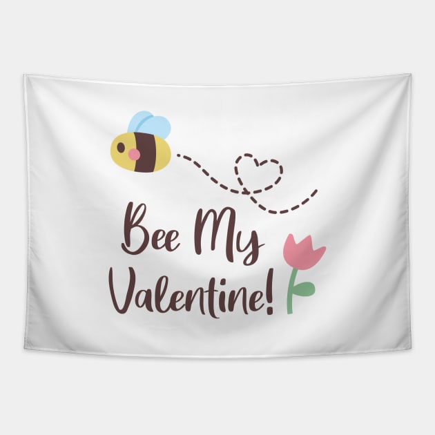 Cute Little Bee My Valentine Flying Heart Trail Tapestry by rustydoodle