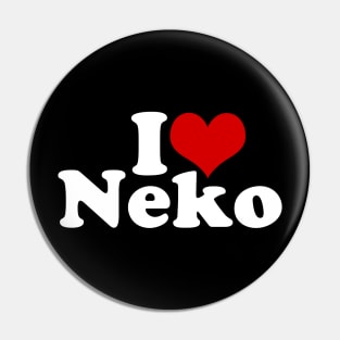 I LOVE HEART NEKO Pin