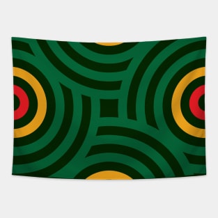 Circular Pattern, Ethiopian Flag (Green, Yellow & Red) Tapestry
