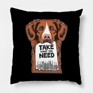 Toller Nova Scotia Duck Tolling Retriever Biting A Paper Of Choice Pillow