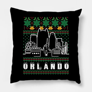 Orlando Florida Ugly Christmas Pillow