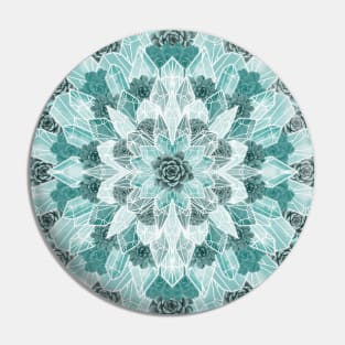 Crystals Succulents Mandala MINT GREEN Pin