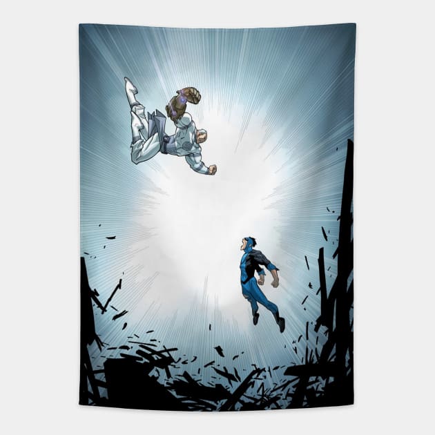 invincible poster Tapestry by super villain