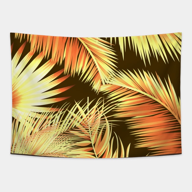 Brown palm leaves Tapestry by Jirka Svetlik