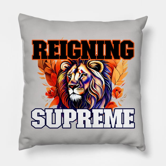 Reigning Supreme Majestic Lion Pillow by Alinitees