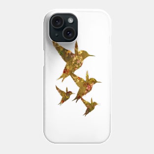 Golden Hummingbirds Pattern Phone Case